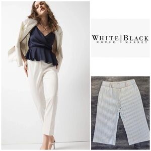 White House Black Market Cream and White Capris
